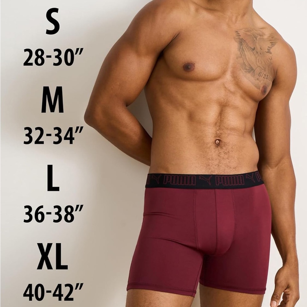 PUMA 5PK Performance Boxer Briefs Multicolor MED 32-34 Waist NWT - Picture 2 of 13
